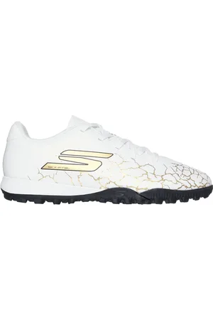 Skechers SKX_1.5 Jr Youth TF Shoes in Weiss/Schwarz/Gelt, Größe 32