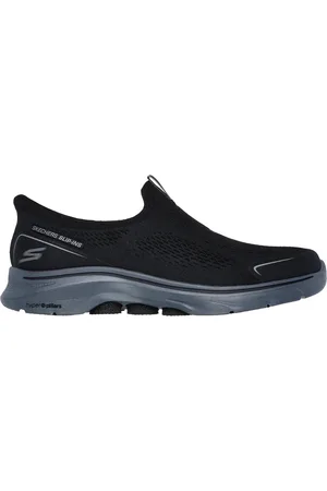 Skechers Herren Slip-ins: GO WALK 7 - Easy On Evolution Slip-On Shoes in Schwarz/Gray , Größe 39.5, Vegan