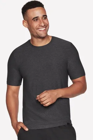 Skechers Herren GO DRI All Day T-Shirt in Schwarz/Gray , Größe Klein
