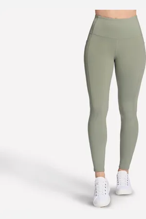 Skechers Damen GO WALK High-Waisted Legging in Gray /Grün, Größe XS