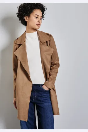 Street one Damen Offener Velours Trenchcoat in , Gr: 34