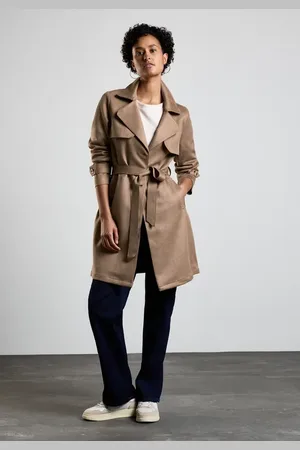 Street one Velours-Look Trenchcoat