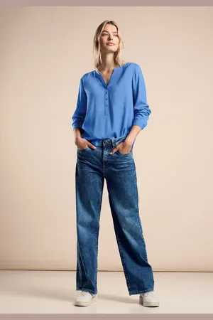 Street one Damen Basic Bluse in Unifarbe in , Gr: 38