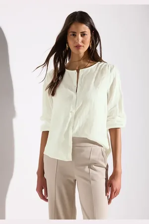 Street one Rundhalsbluse aus Leinen