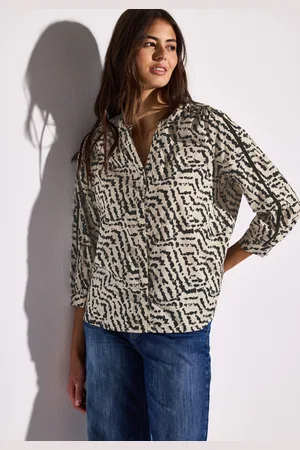 Street one Druckbluse, mit Tapedetails und grafischem Muster