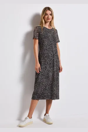 Street one Damen Mesh-Kleid mit Leo-Print in , Gr: 34