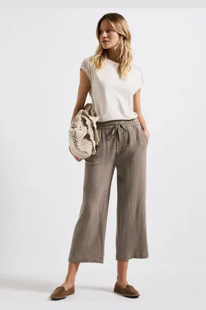 Street one Damen Musselin Wide Leg Hose in , Gr: 46
