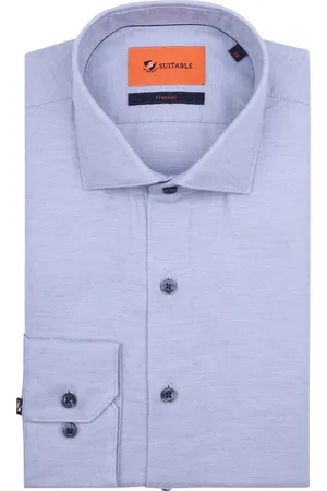 Suitable Hemd Widespread Flanel Blau Größe 38