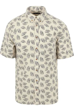 Suitable Short Sleeve Hemd Leinen Sheng Beige Größe L
