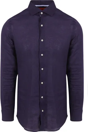 Suitable Hemd Leinen Navy Dunkelblau Größe 38