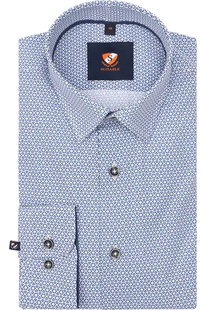 Suitable Freizeithemd mit Print Hellblau Größe 38