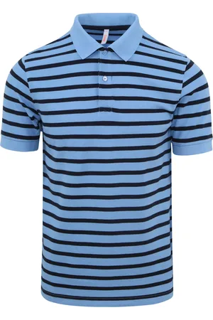 sun68 Poloshirt Streifen Blau Größe L