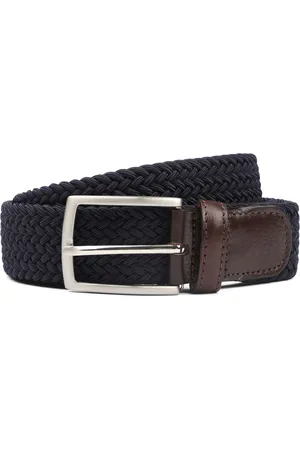 Profuomo Geflochtener Gürtel Navy Blau Größe 85