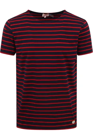 Armor.lux Hoëdic T-Shirt Streifen Navy Rot Dunkelblau Größe M