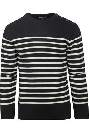 Armor.lux Paimpol Pullover Wolle gestreift Navy Dunkelblau Größe XXL