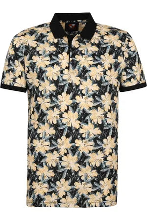 Suitable Polo Blumen Navy Blau Dunkelblau Größe L