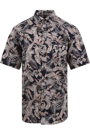 Suitable Kurzarmhemd Leinen Simon Navy Dunkelblau Größe M