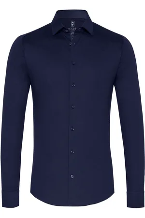 DESOTO Hemd Bügelfrei Kent Blau Größe S