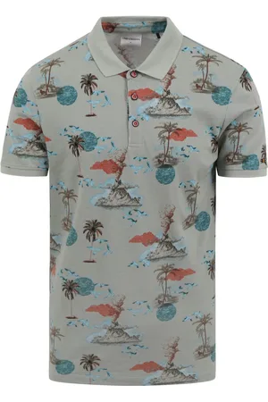 No Excess Poloshirt Druck Grün Größe M