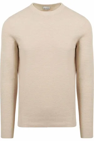 Profuomo Pullover Textured Ecru Wollweiß Größe M