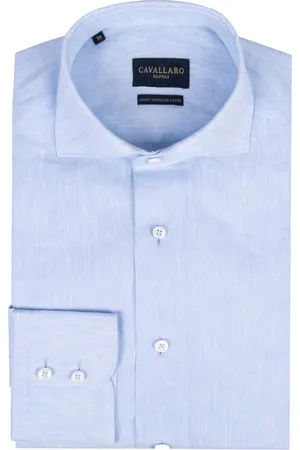 cavallaro Cavallaro Firento Hemd Leinen Blau Größe 40