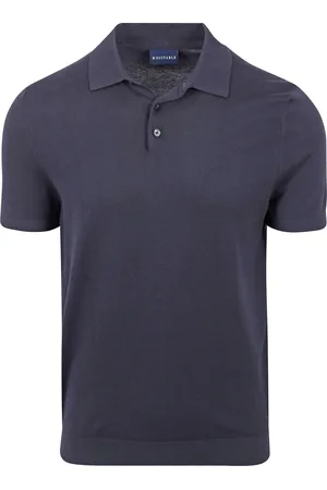 Suitable Knitted Poloshirt Navy Dunkelblau Größe M