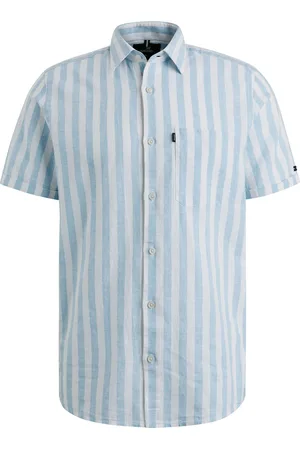 Vanguard Short Sleeve Hemd Leinen Streifen Blau Größe M