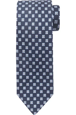 Suitable Krawatte Seide Blumen Navy Dunkelblau