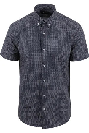 Suitable Short Sleeve Hemd Druck Navy Dunkelblau Größe M