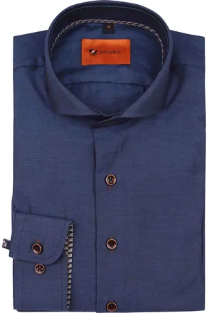 Suitable Twill Hemd Indigoblau Dunkelblau Größe 38
