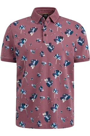 Vanguard Polo Piqué Blumen Dunkelrosa Größe M