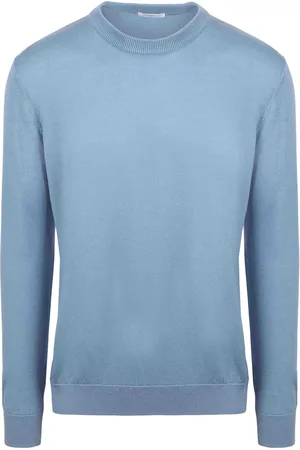 Knowledge Cotton Apparal Wollpullover Blau Größe M