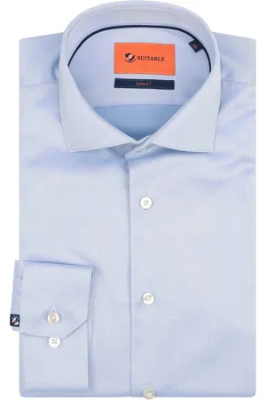 Suitable Hemd Twill Ärmel 7 Blau Größe 40