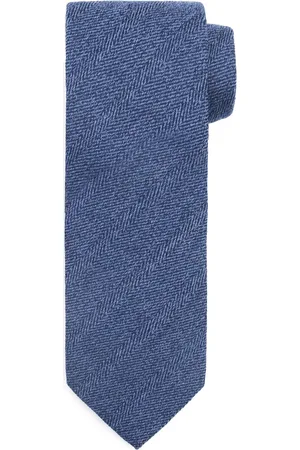 Suitable Krawatte Wolle/Seide Fischgrätenmuster Indigo Blau