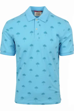 Scotch&Soda Poloshirt Palmen Blau Größe M
