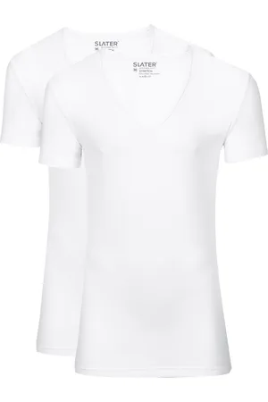 Slater 2er-Pack Stretch T-shirt Tiefer V-Ausschnitt Größe S