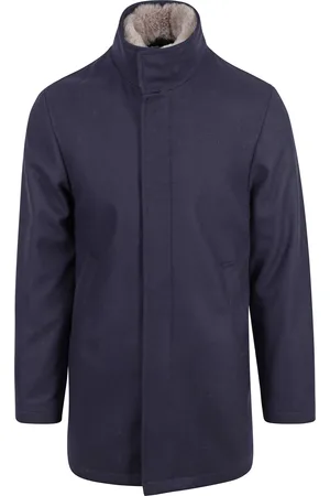 Suitable Hirsch Mantel Wool Blend Navy Dunkelblau Größe 48