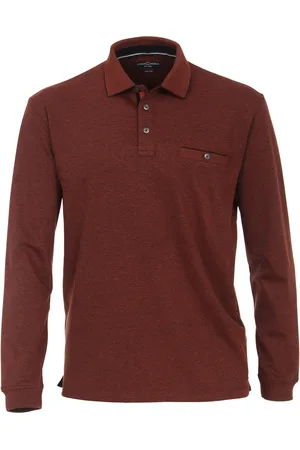 Casa Moda Poloshirt LS Dunkelrot Größe M