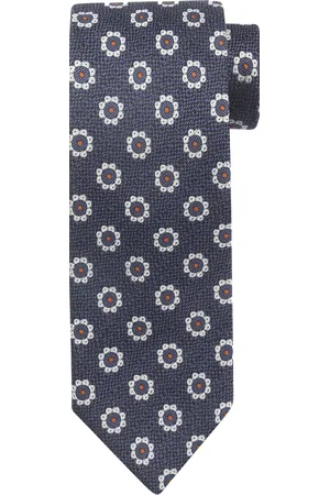 Suitable Krawatte Seide Blumen Navy Dunkelblau