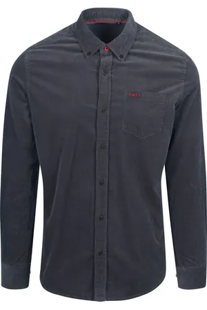 New Zealand Auckland NZA Hemd Omar Fine Corduroy Navy Dunkelblau Größe M