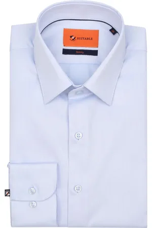 Suitable Twill Hemd Blau Größe 37