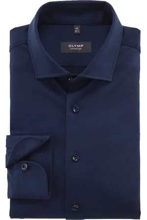 Olymp Signature Hemd Jersey Navy Dunkelblau Größe 38