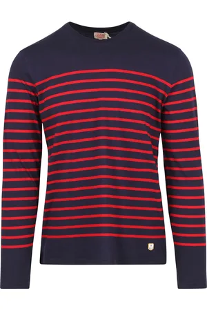 Armor.lux Port-Louis T-Shirt Streifen Rot Dunkelblau Größe XL