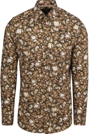 Suitable Hemd Paisley Beige Größe M