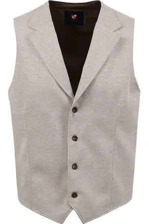 Suitable Gilet Sand Kariert Größe 52