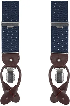 Profuomo Luxus Hosenträger -Weiss Blau