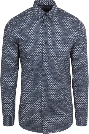 Suitable Hemd Druck Navy Dunkelblau Größe M