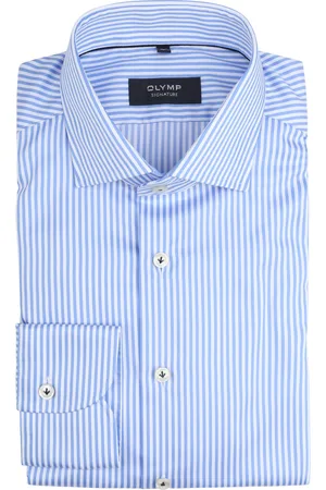 Olymp Signature Hemd Streifen Blau Größe 40