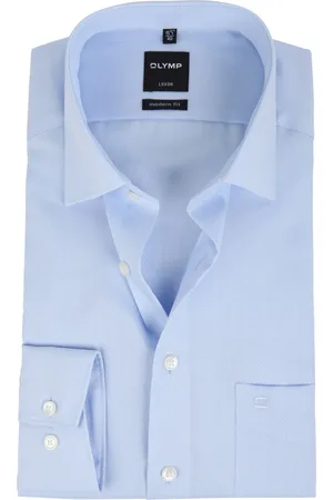 Olymp Luxor Hemd Modern Fit Blue Derby Größe 37