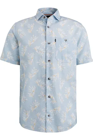 Vanguard Short Sleeve Hemd Leinen Blau Größe M